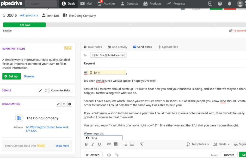 best CRM for consultants: e-mail integration